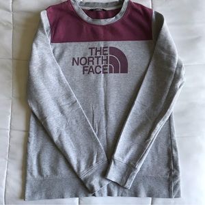 Womens the north face gray purple crew neck